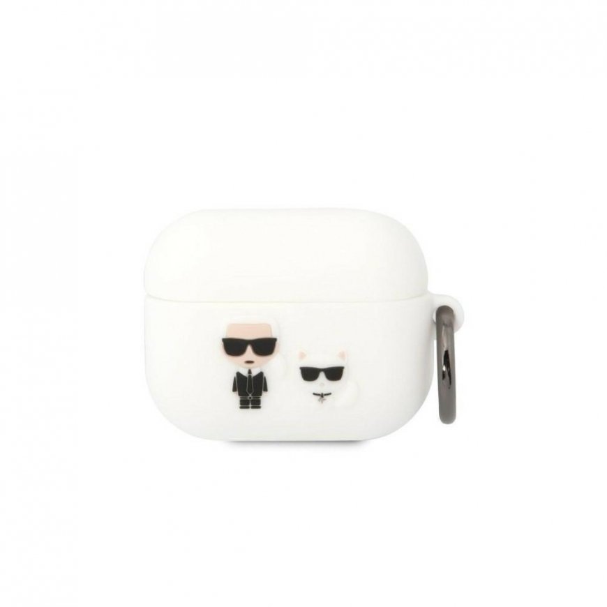 Karl Lagerfeld KLACAPSILKCW AirPods Pro cover white Silicone Karl & Choupette – 2