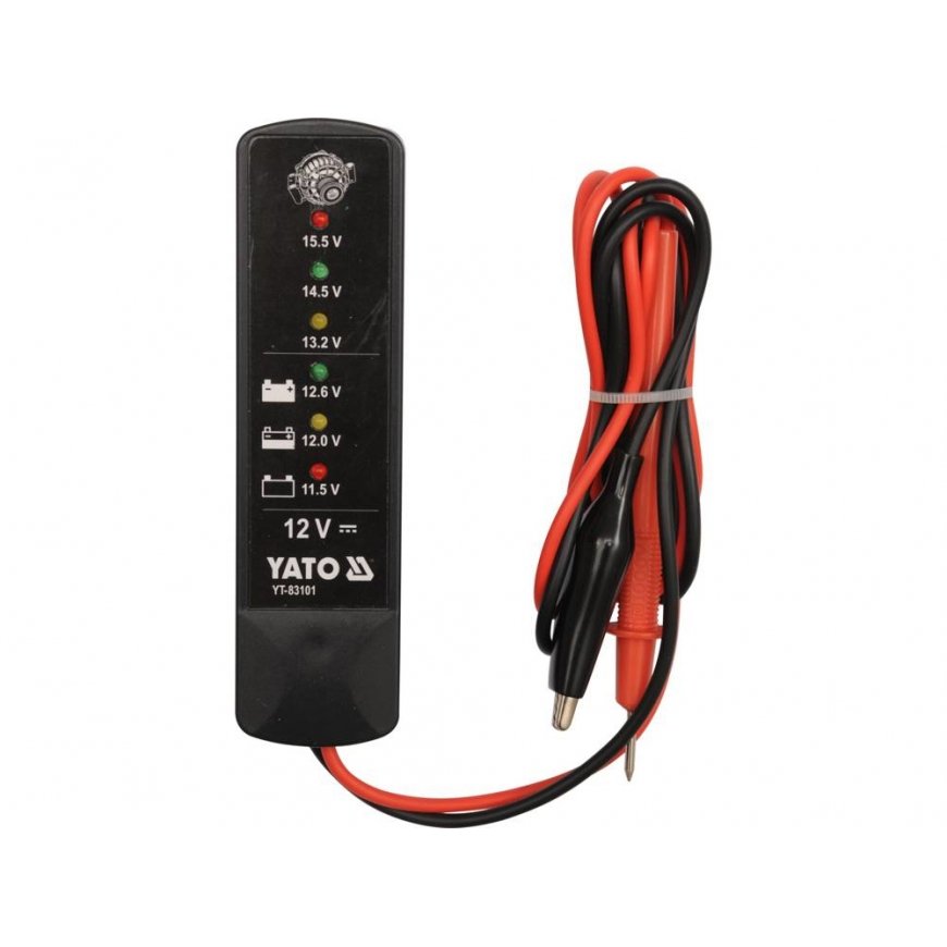 Yato YT-83101 baterijų tikrintuvas Juoda