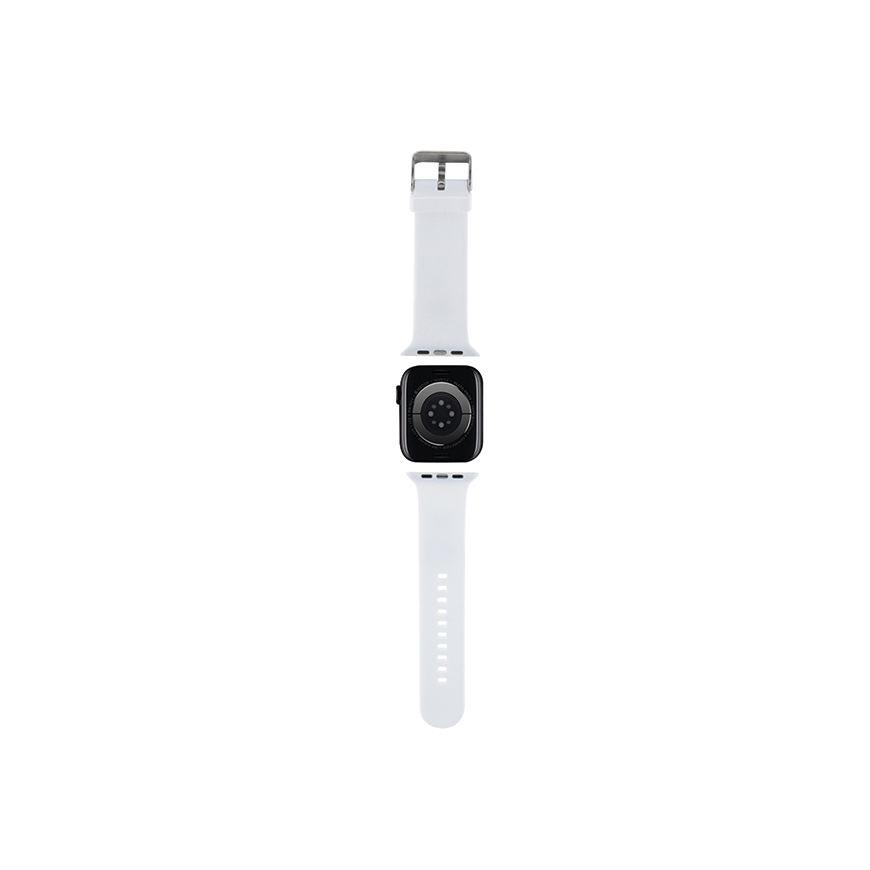 Karl Lagerfeld Dirželis KLAWLSLCNH Apple Watch 42|44|45|49mm balta|baltas dirželis 3D Guminė Choupette Head – 2