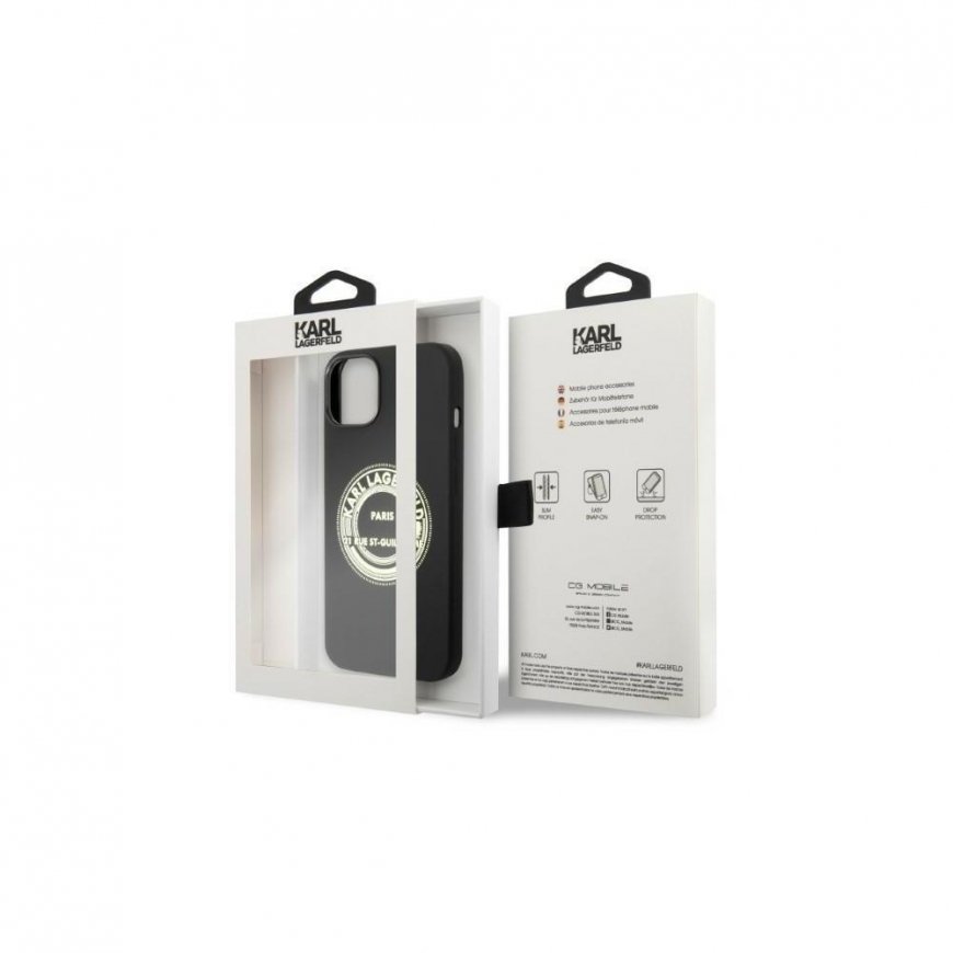 Karl Lagerfeld Karl Lagerfeld KLHCP14MSRSGRCK iPhone 14 Plus 6.7" Hard Case Black / Black Silicone RSG – 3