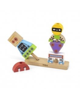 Viga Wooden puzzle - robots 8 pcs