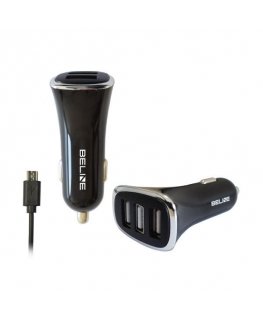 Beline Car charger 3xUSB + microUSB 4A black