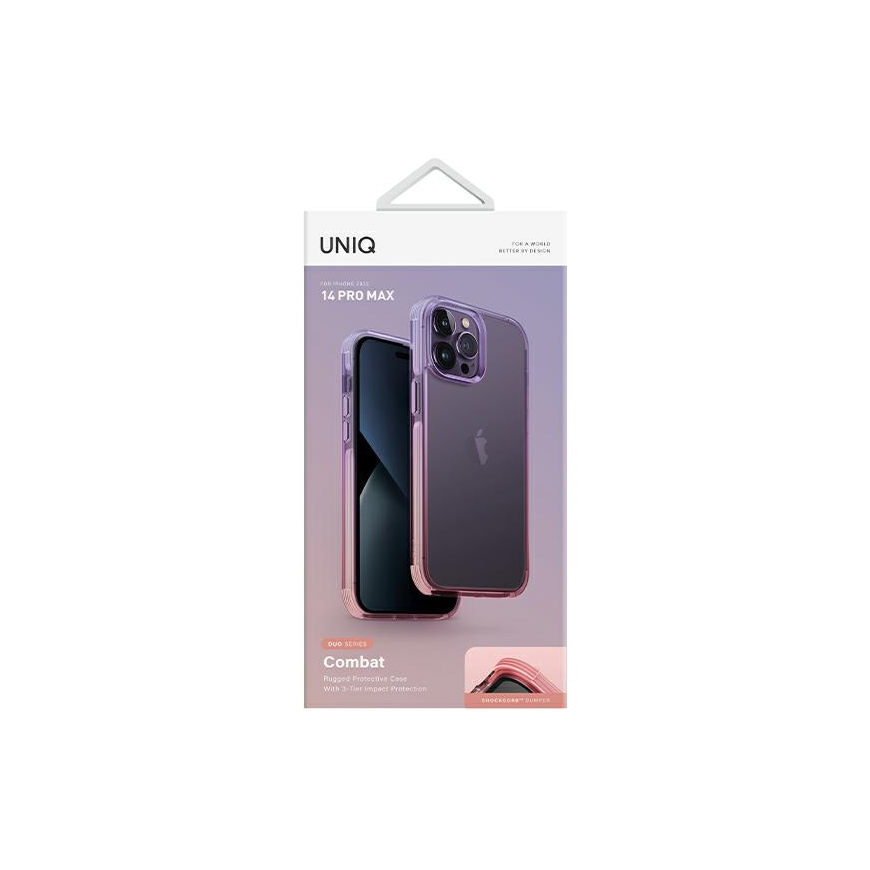 Uniq Combat Duo dėklas iPhone 14 Pro Max 6,7" alyvinė-rožinė / alyvinė levandų rožinė – 2