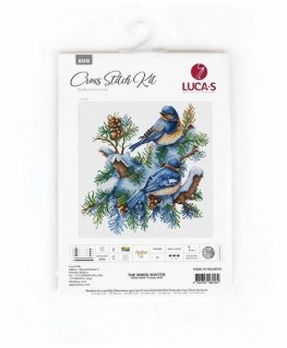 luca S Cross Stitch Kit The Birds-Winter 21 x 21 cm SB2418