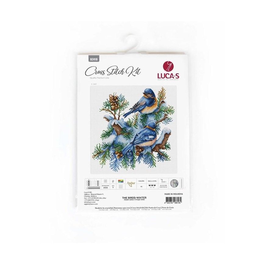 luca S Siuvinėjimo kryžiumi rinkinys „The Birds-Winter“ 21 x 21 cm SB2418