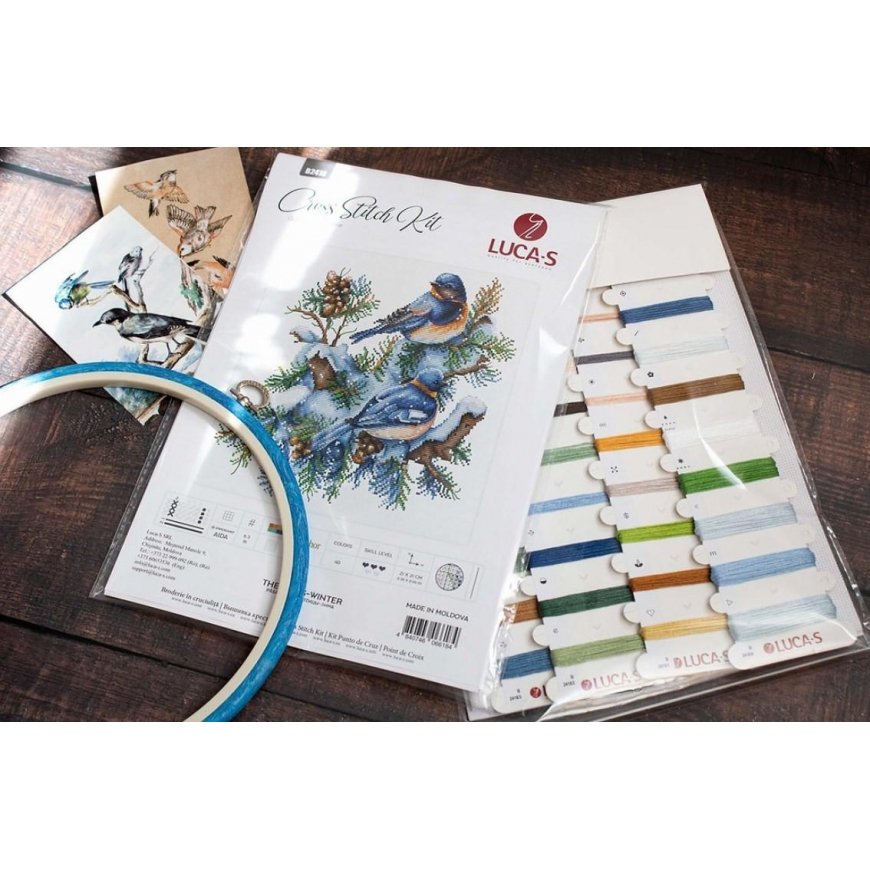 luca S Cross Stitch Kit The Birds-Winter 21 x 21 cm SB2418 – 3