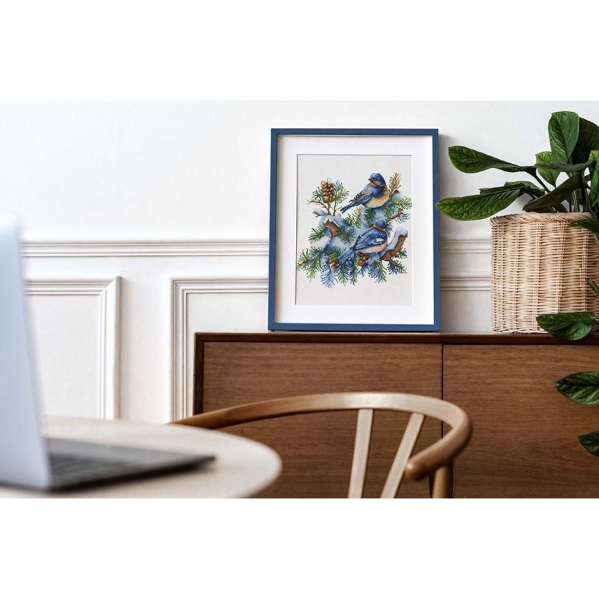 luca S Cross Stitch Kit The Birds-Winter 21 x 21 cm SB2418 – 5