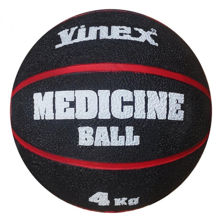 Medicinis kamuolys SMJ, 4kg, juodas-raudonas – 3