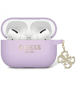 Case Mercedes Guess case for Airpods Pro 2 GUAP2LECG4U purple Silicone 4G Strassed Charm