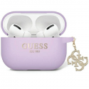 Case Mercedes Guess case for Airpods Pro 2 GUAP2LECG4U purple Silicone 4G Strassed Charm