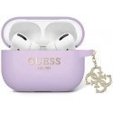 Case Mercedes Guess case for Airpods Pro 2 GUAP2LECG4U purple Silicone 4G Strassed Charm
