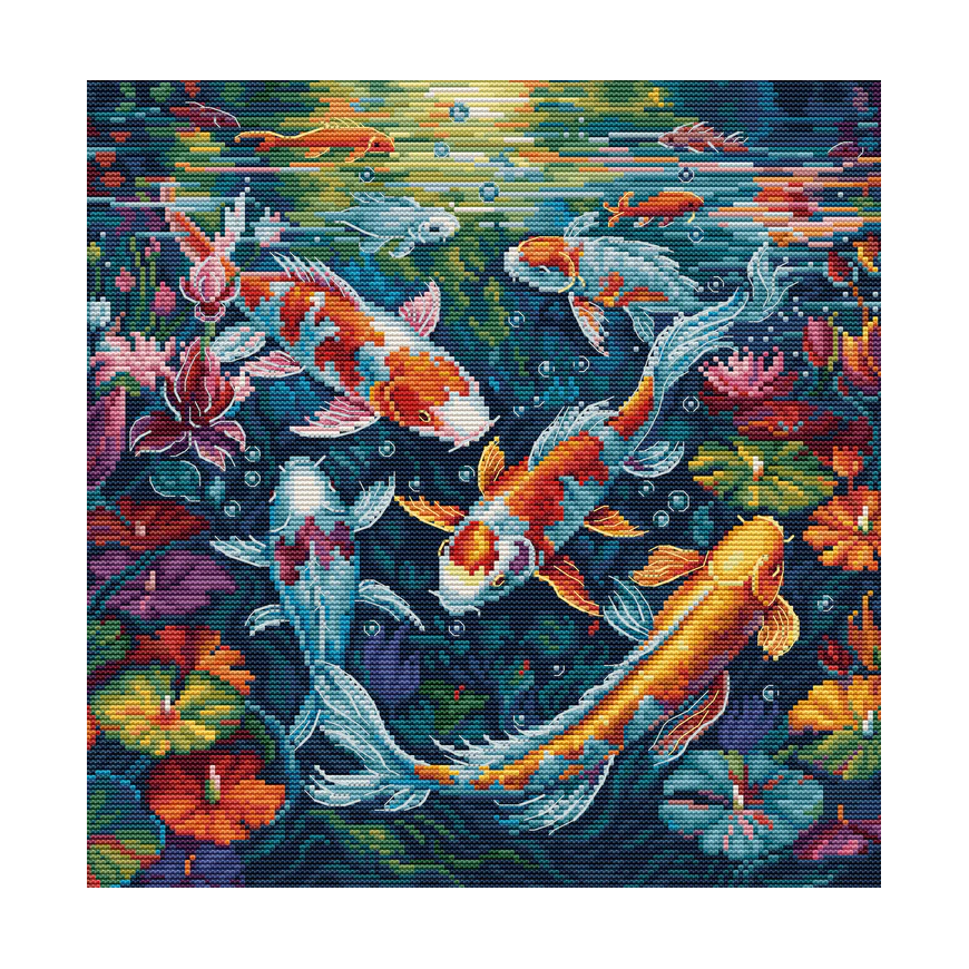 luca S Counted Cross Stitch Kit "Aquarium" 25x26 cm SBU5030