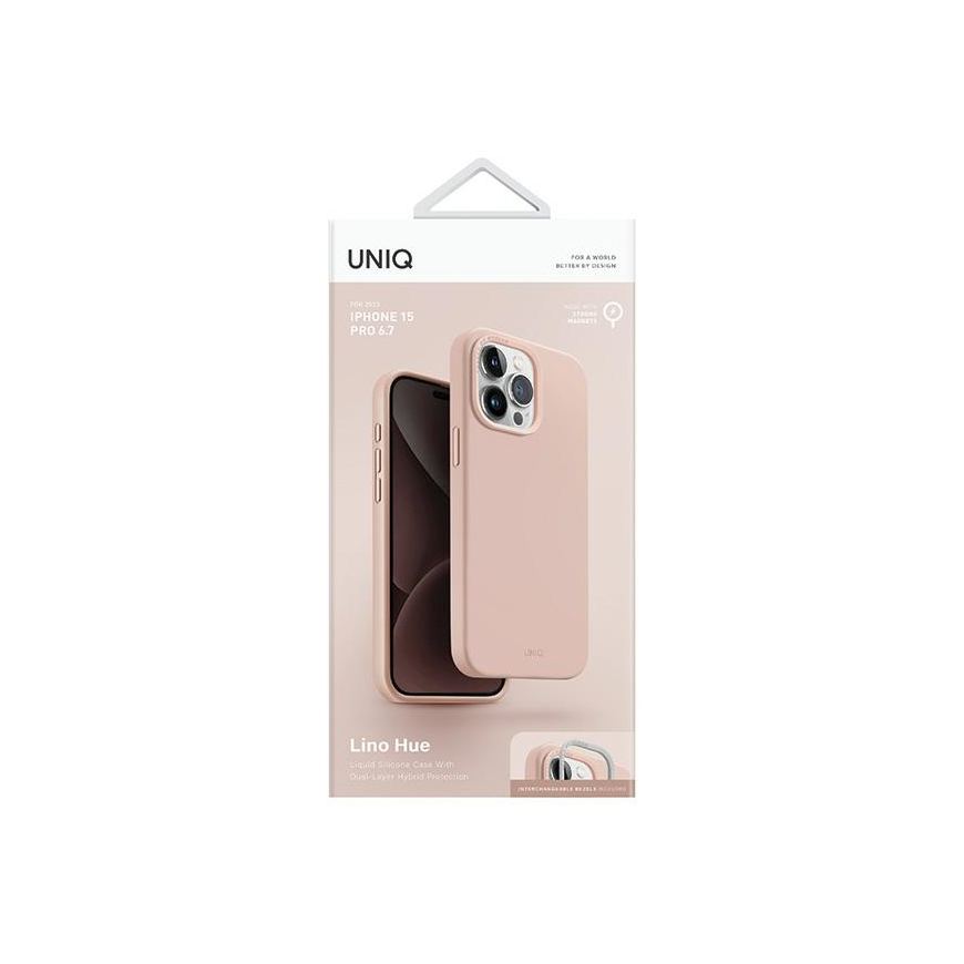 Uniq Lino Hue iPhone 15 Pro Max 6.7" case Magclick Charging pink / blush pink – 4