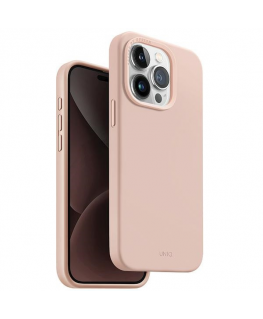 Uniq Lino Hue iPhone 15 Pro 6.1" case Magclick Charging pink / blush pink