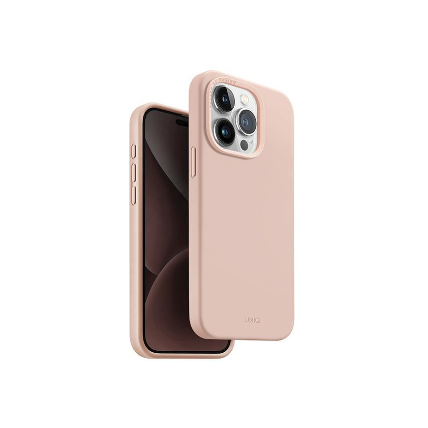 Uniq Lino Hue iPhone 15 Pro 6.1" dėklas Magclick Charging rožinis / skaistalai rožinis