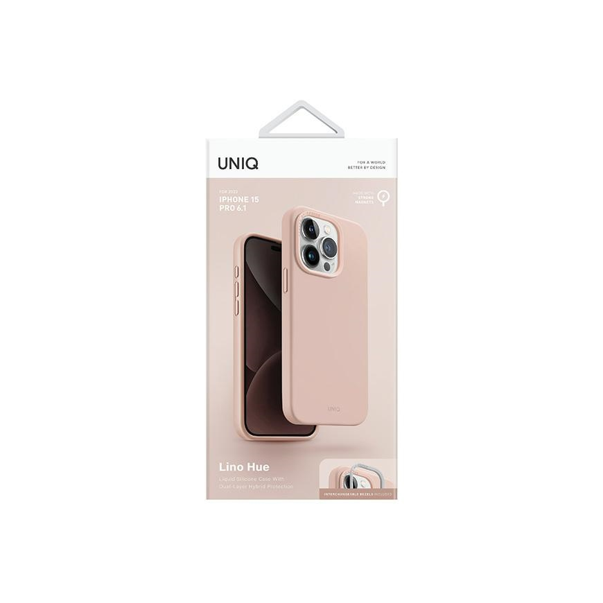 Uniq Lino Hue iPhone 15 Pro 6.1" case Magclick Charging pink / blush pink – 4