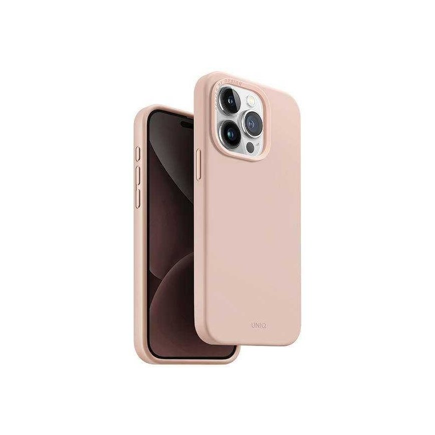 Uniq Lino Hue iPhone 15 Pro 6.1" dėklas Magclick Charging rožinis / skaistalai rožinis – 5