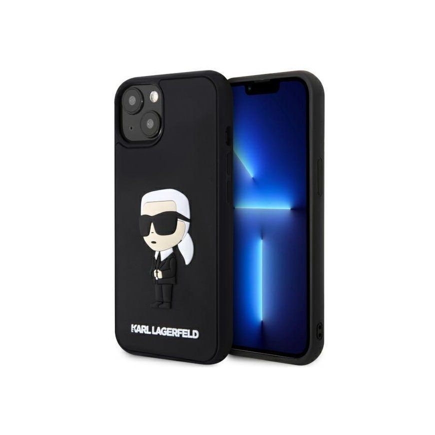 Case Karl Lagerfeld KLHCP14M3DRKINK iPhone 14 Plus 6.7" black/black hardcase Rubber Ikonik 3D