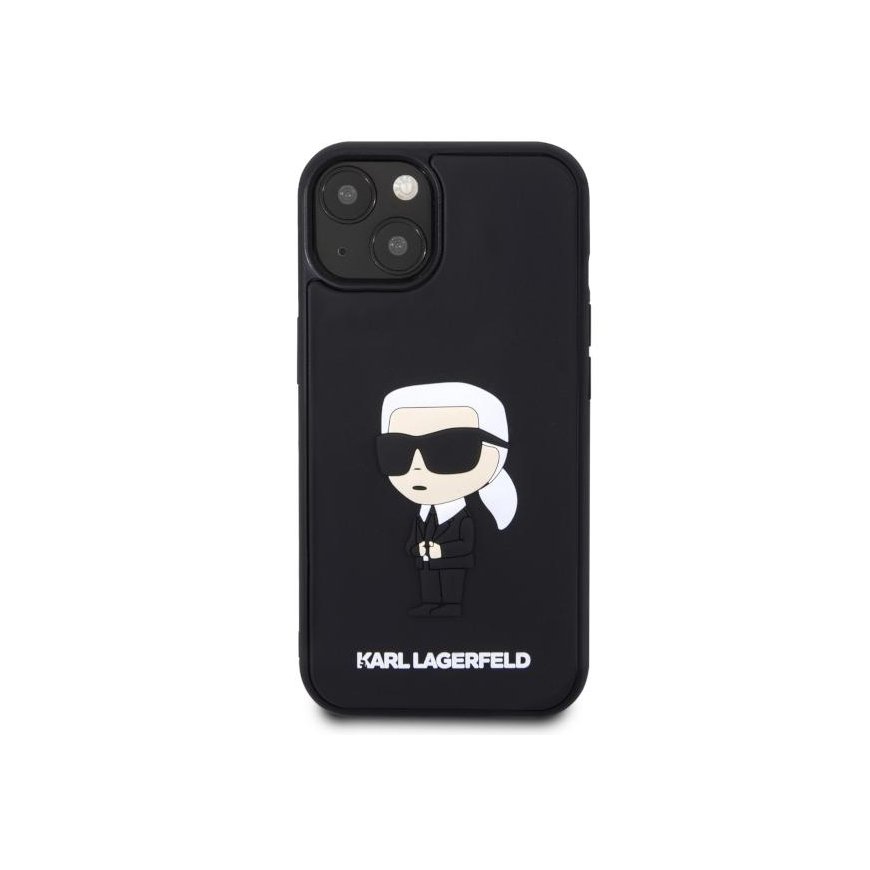 Case Karl Lagerfeld KLHCP14M3DRKINK iPhone 14 Plus 6.7" black/black hardcase Rubber Ikonik 3D – 3