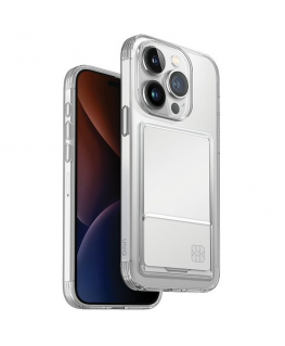 Case Uniq Air Fender ID iPhone 15 Pro 6.1" case nude transparent Cardslot