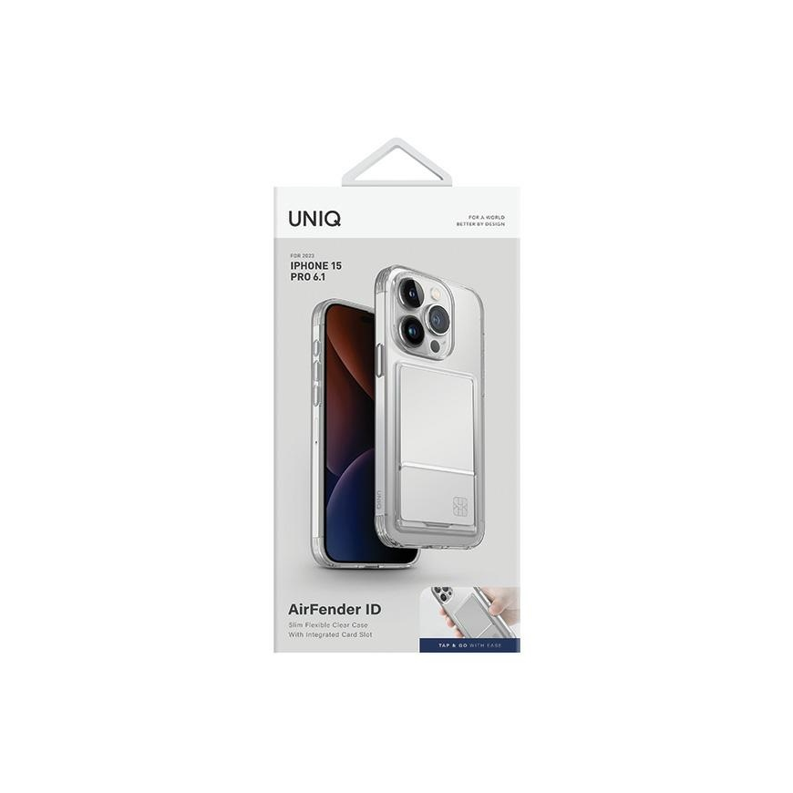 Case Uniq Air Fender ID iPhone 15 Pro 6.1" case nude transparent Cardslot – 2