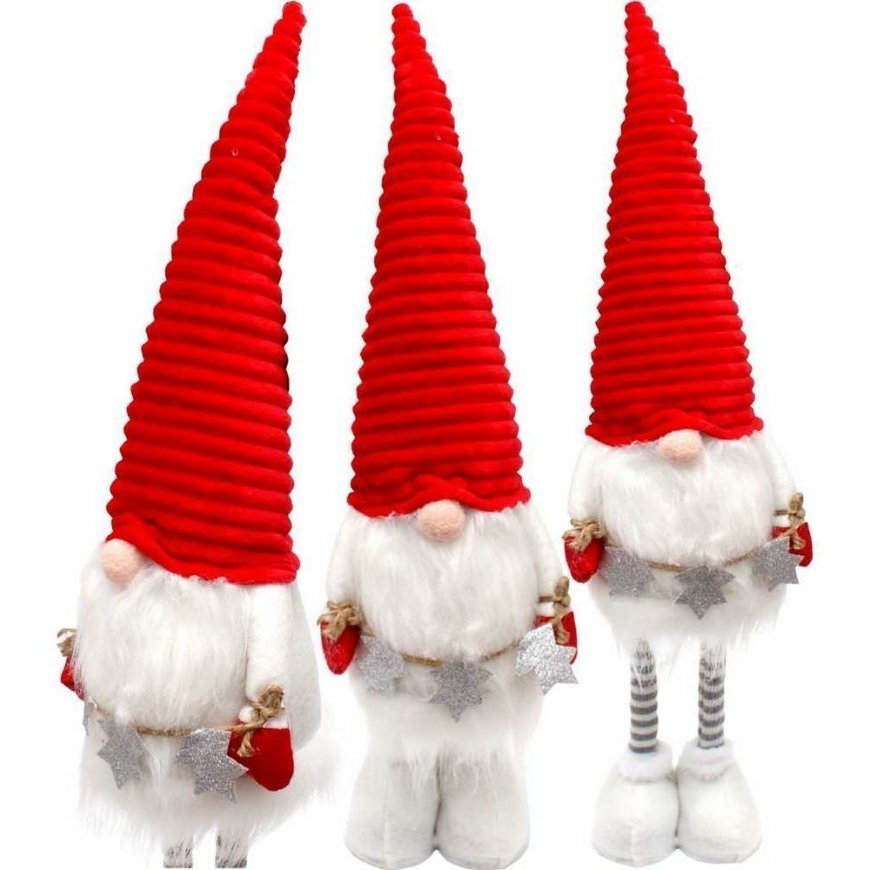 Saska Christmas MIKOŁAJ DEKORACYJNY ZE SREBRNYMI GWIAZDKAMI NA TELESKOPOWYCH NOGACH 50-70CM BALTA – 2