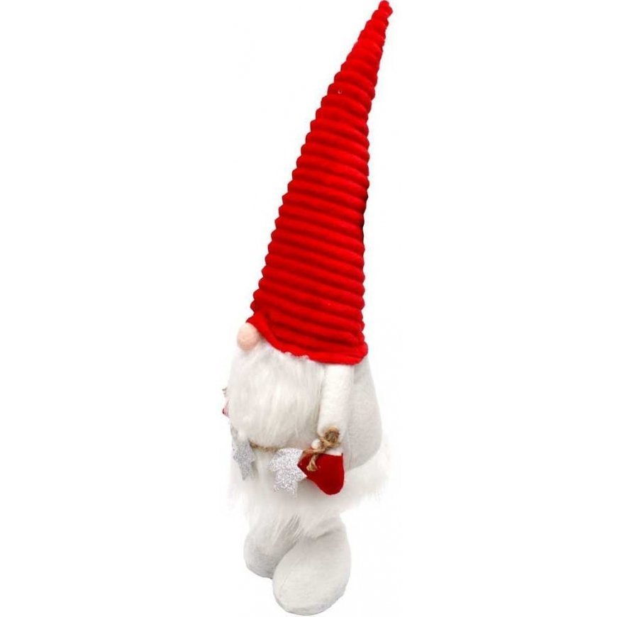 Saska Christmas MIKOŁAJ DEKORACYJNY ZE SREBRNYMI GWIAZDKAMI NA TELESKOPOWYCH NOGACH 50-70CM WHITE – 5