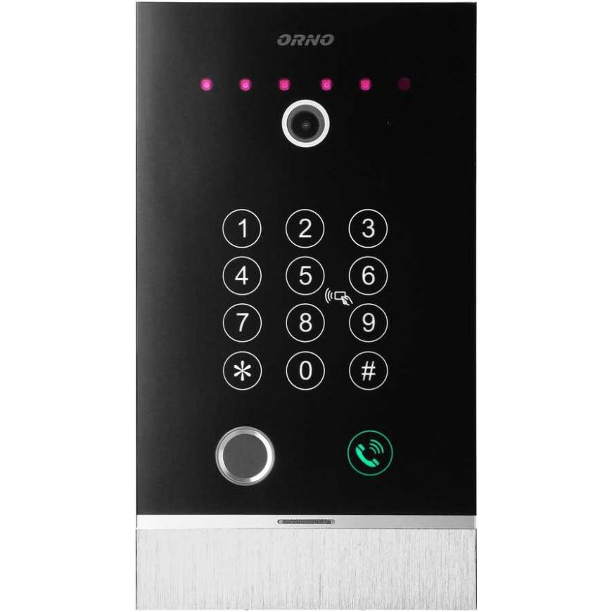 Orno GUARDO Handsfree Single Family Video Intercom Kit with Fingerprint Reader, Proximity Reader, Encrypter and Program Control, – 3