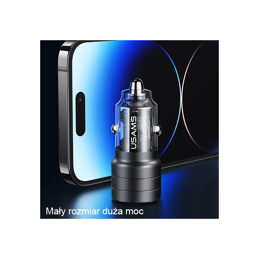 Charger Usams Charger samochodowa USAMS C36 USB-A+USB-C 95W Fast Charge black/black (US-CC176) – 3