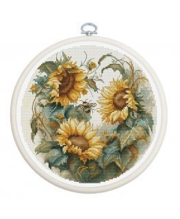 luca S Counted Cross Stitch Kit with Bow Included Sunflower SBC202