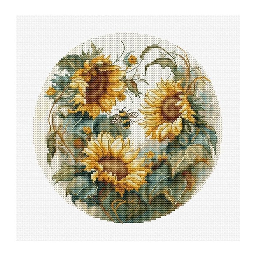 luca S Counted Cross Stitch Kit with Bow Included Sunflower SBC202 – 2