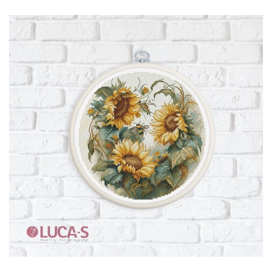 luca S Counted Cross Stitch Kit with Bow Included Sunflower SBC202 – 4