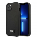 Karl Lagerfeld Karlas Lagerfeldas KLHCP13SSFMP2K iPhone 13 mini 5,4 colių kietasis dėklas juodas/juodas Saffiano Plaque Karl Lagerfeld Karlas Lagerfeldas KLHCP13SSFMP2K iPhone 13 mini 5,4 colių kietasis dėklas juodas/juodas Saffiano Plaque
