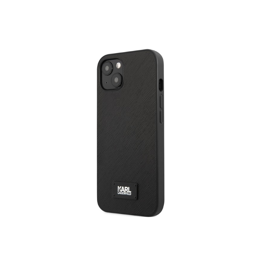 Karl Lagerfeld Karl Lagerfeld KLHCP13SSFMP2K iPhone 13 mini 5.4 inch Hard Case Black/Black Saffiano Plaque – 2