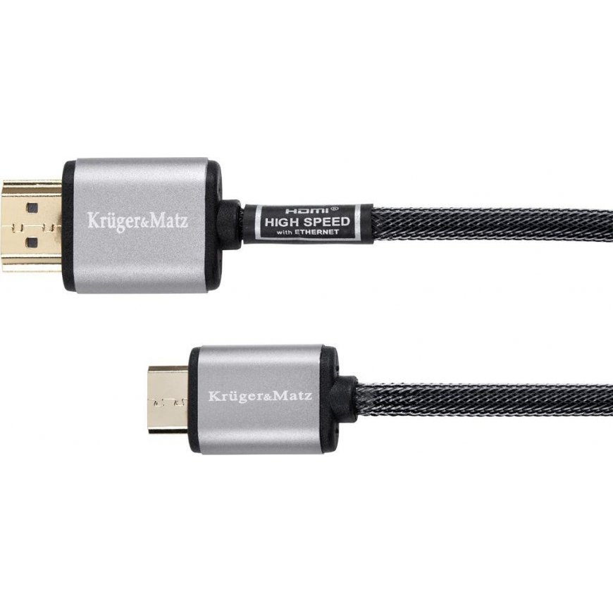 Kruger & Matz HDMI – miniHDMI kabelis (A-C) 1.8m – 4