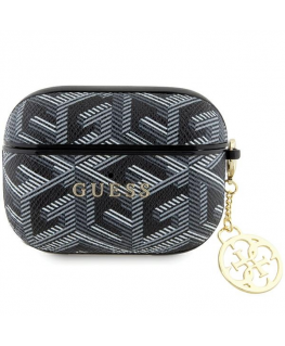 Guess Case for AirPods Pro GUAPPGCE4CK Black Gcube Classic Gold Logo W/Charm