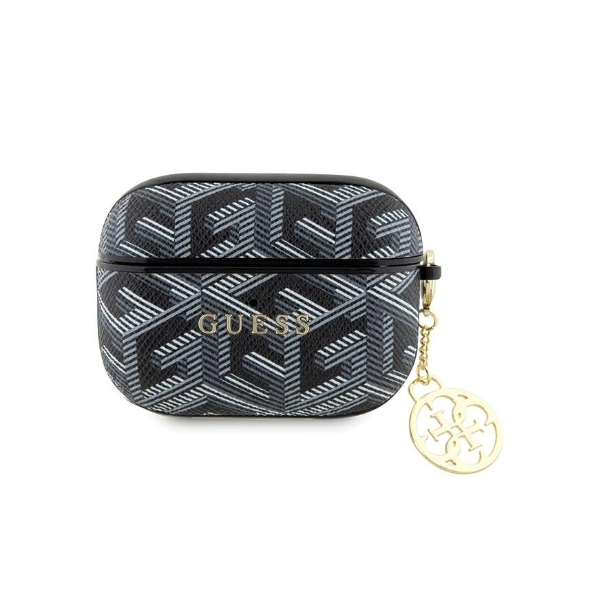 Guess Case for AirPods Pro GUAPPGCE4CK Black Gcube Classic Gold Logo W/Charm