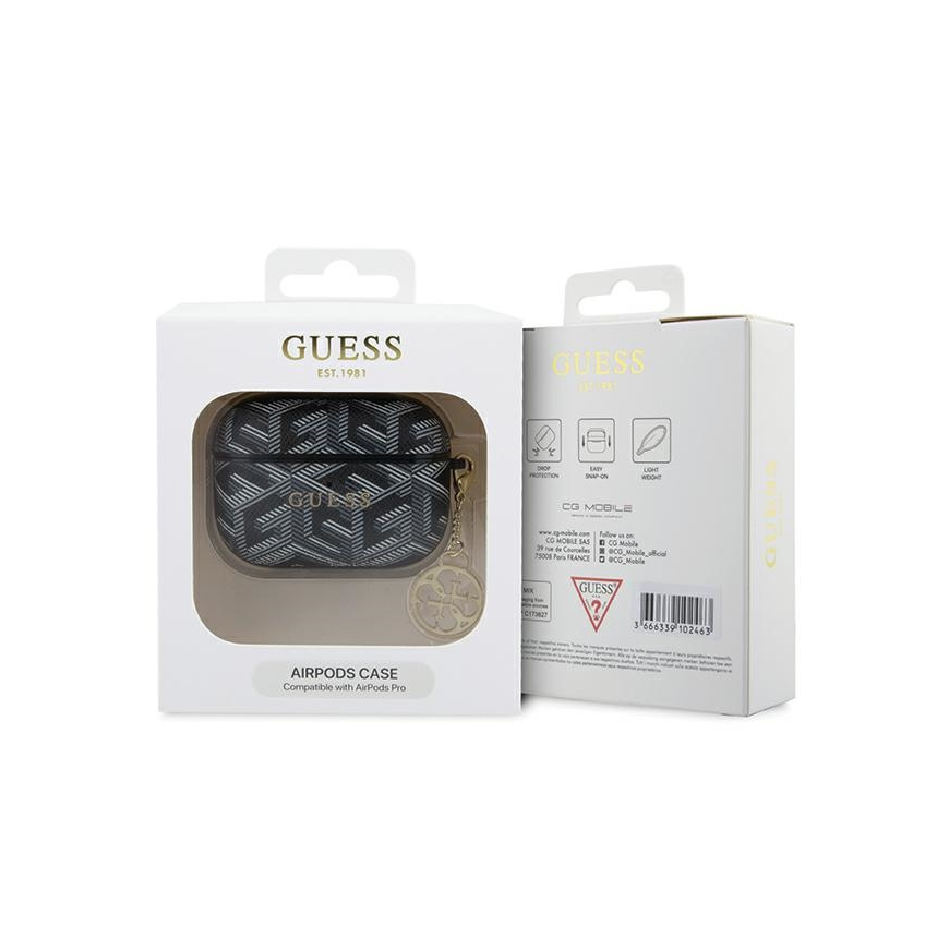 Guess Case for AirPods Pro GUAPPGCE4CK Black Gcube Classic Gold Logo W/Charm – 3