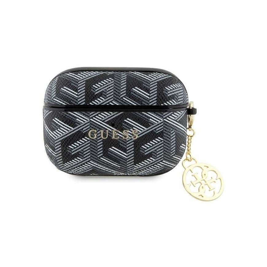 Guess dėklas, skirtas AirPods Pro GUAPPGCE4CK juodas Gcube Classic Gold Logo W/Charm – 4