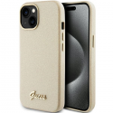 Guess Glitter Glossy Script dėklas iPhone 15 - auksinis Guess Glitter Glossy Script dėklas iPhone 15 - auksinis
