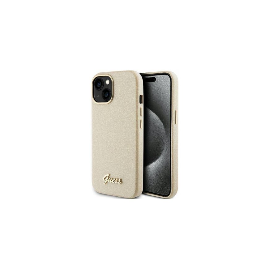 Guess Glitter Glossy Script case for iPhone 15 - gold – 2