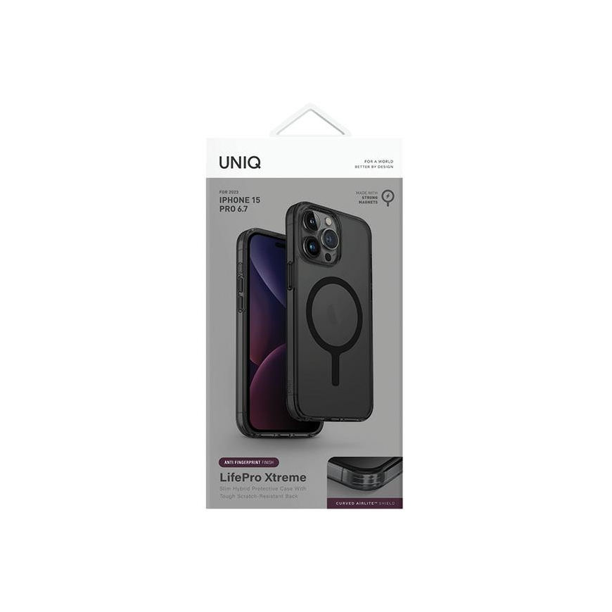 Uniq LifePro Xtreme iPhone 15 Pro Max 6.7" Case Magclick Rechargeable Grey/Frost Smoke – 2