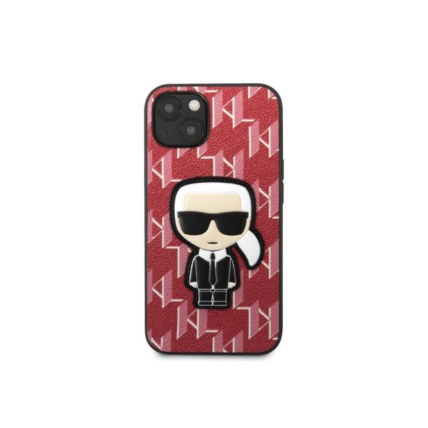 Karl Lagerfeld KLHCP13SPMNIKPI iPhone 13 mini 5,4" kietas dėklas raudona/raudona Monogramos ikonos pleistras – 3