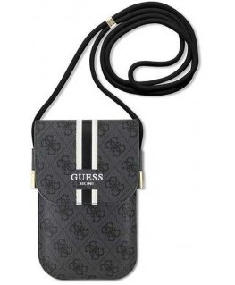 Dėklas Guess krepšys telefonui GUOWBP4RPSK juodas Wallet 4G Stripes