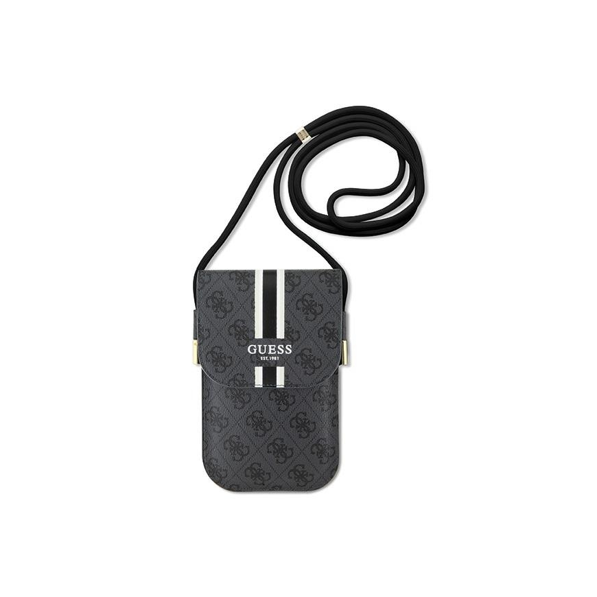 Dėklas Guess krepšys telefonui GUOWBP4RPSK juodas Wallet 4G Stripes – 2