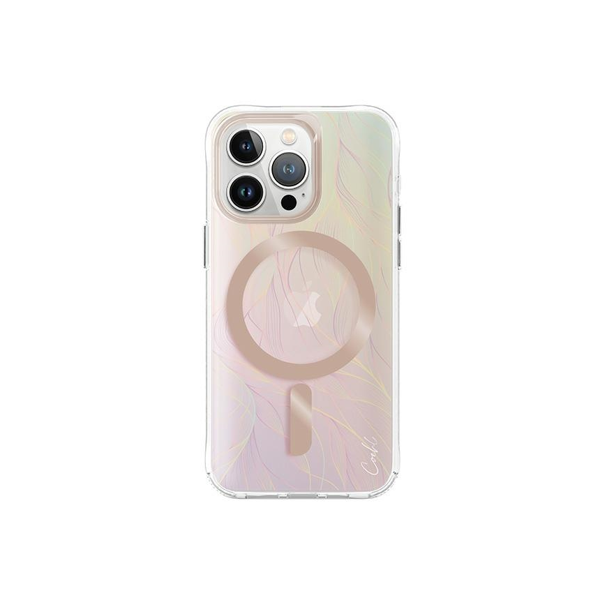 Uniq Unikalus dėklas Coehl Willow iPhone 15 Pro Max 6.7" Magnetinis įkrovimas opalas / vaivorykštė