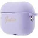 Ausinės Guess GUAP2LSCHSU AirPods Pro 2 dangtelis purpurinis / violetinis silikono žavesio širdies kolekcija Ausinės Guess GUAP2LSCHSU AirPods Pro 2 dangtelis purpurinis / violetinis silikono žavesio širdies kolekcija