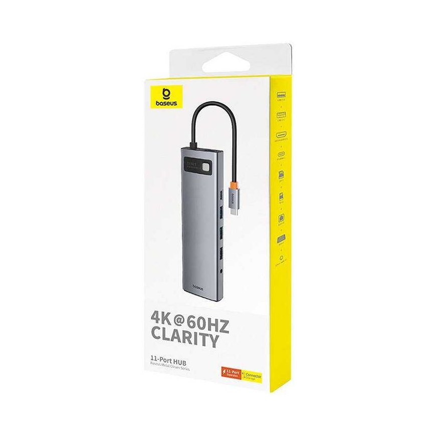 Hub 11in1 Baseus StarJoy Metal Glam Series, USB-C to HDMI + VGA + 3 x USB 3.0 + USB 2.0 + USB-C PD + RJ45 + SD/TF +3.5 mm – 3