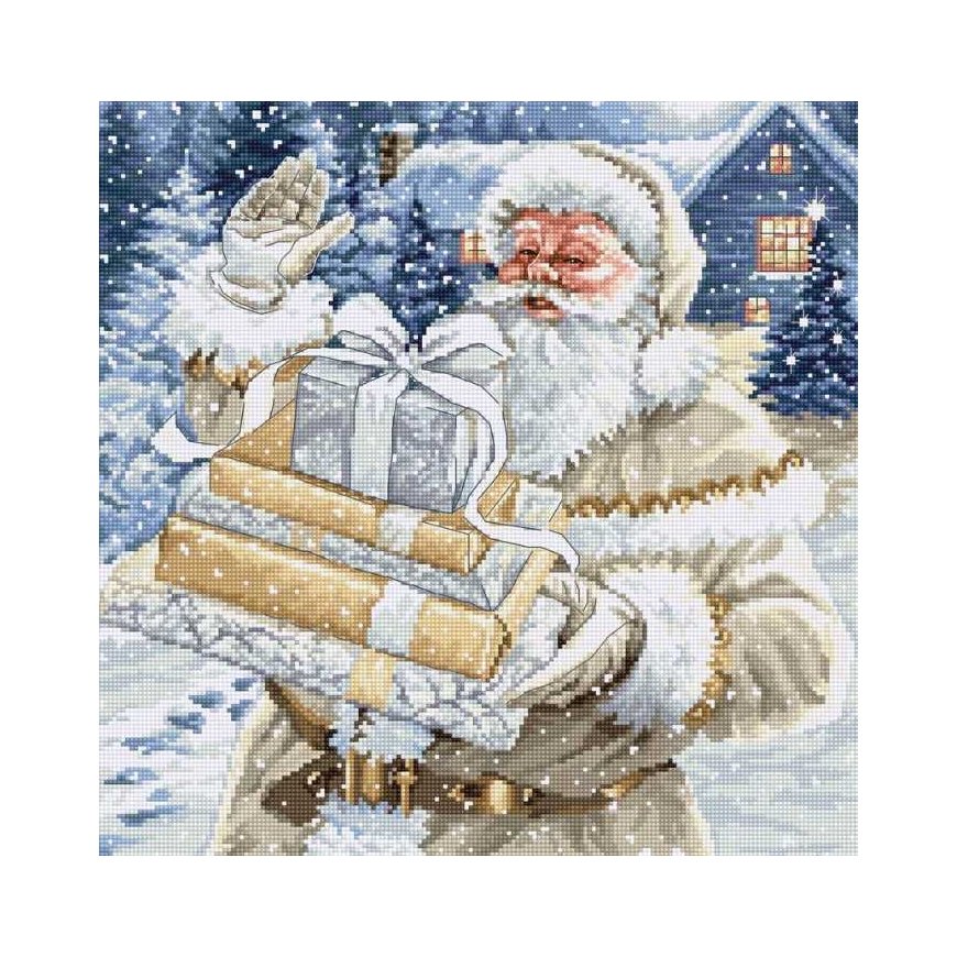 luca S Santa and Pressies Counted Cross Stitch Kit 29x29cm SBU5034 – 2