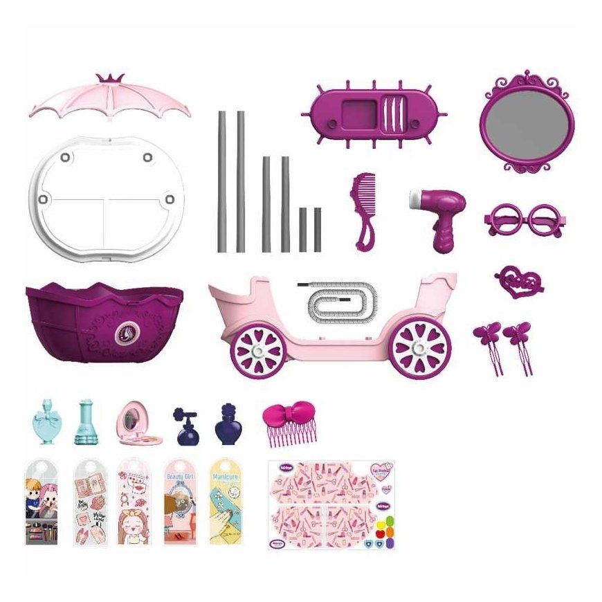 WOOPIE Salon Piękności Urody Toaletka na Kółkach Trolley Wlizka 31 acc. 4w1 – 3